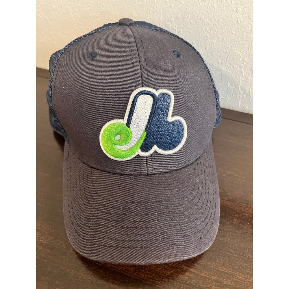 Pukka Montreal Expos Navy Blue Mesh Back Snapback Trucker Hat Baseball Cap